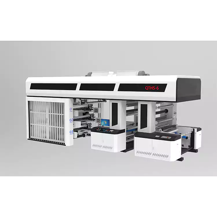 6 värvi servoajamiga käigu tüüp Kesktrummel Flexo trükimasina varruka tüüp