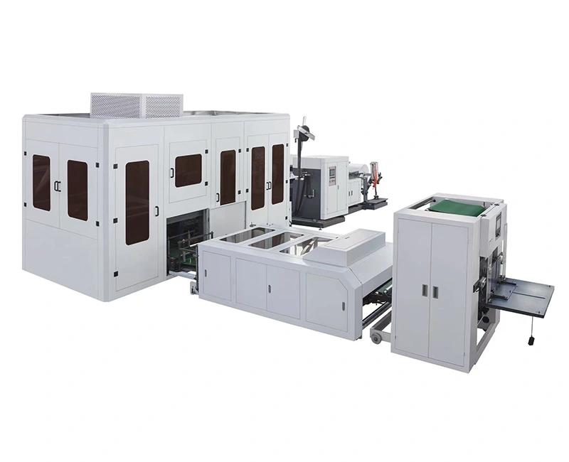 Ultraheli lausriidest D-lõigatud ja kasti tüüpi kottide valmistamise masin